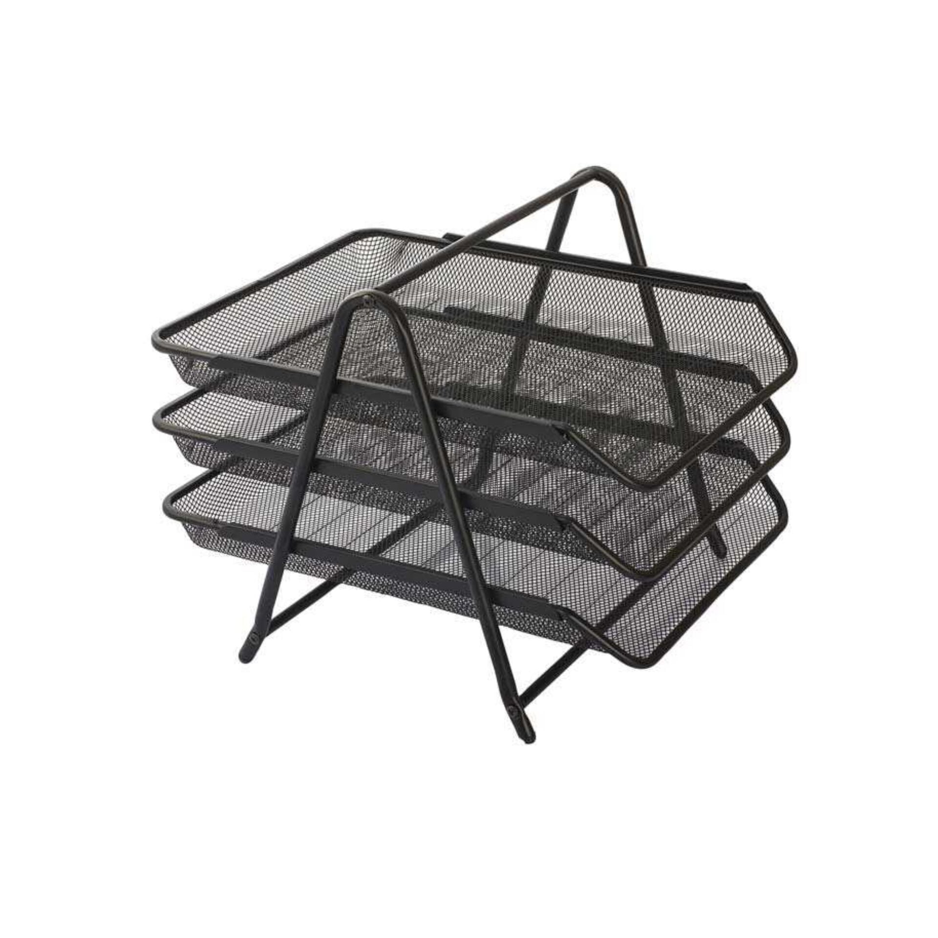 KRAF PERFORE EVRAK RAFI METAL 3 KATLI 460G SİYAH