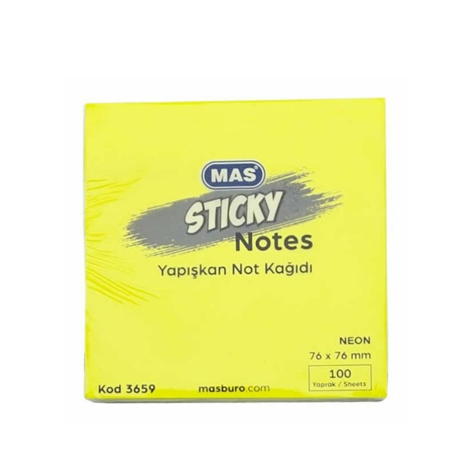 MAS YAPIŞKANLI NOT KAĞIDI 76X76 NEON 3659