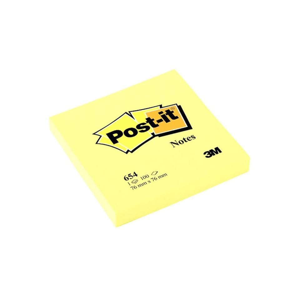 POST-IT YAPIŞKANLI NOT 654  K. SARI 76X76MM